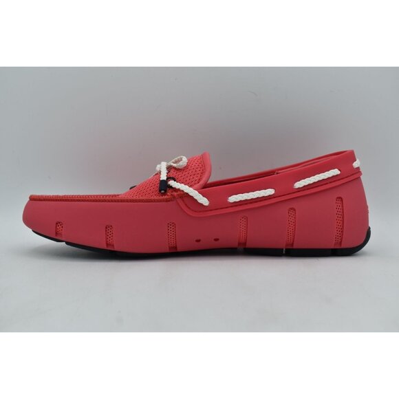 SWIMS Mens Size 8 Braided Lace Campari Red Loafers Shoes